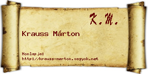 Krauss Márton névjegykártya