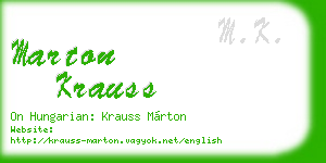 marton krauss business card